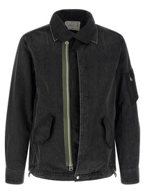Sacai Nylon Insert Denim Jacket Black