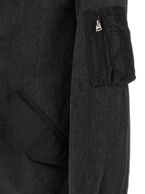 Sacai Nylon Insert Denim Jacket Black