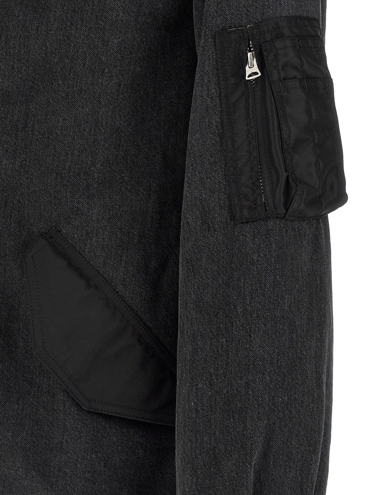 Sacai Nylon Insert Denim Jacket Black, view 5