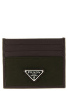 PRADA Nylon Leather Cardholder Green
