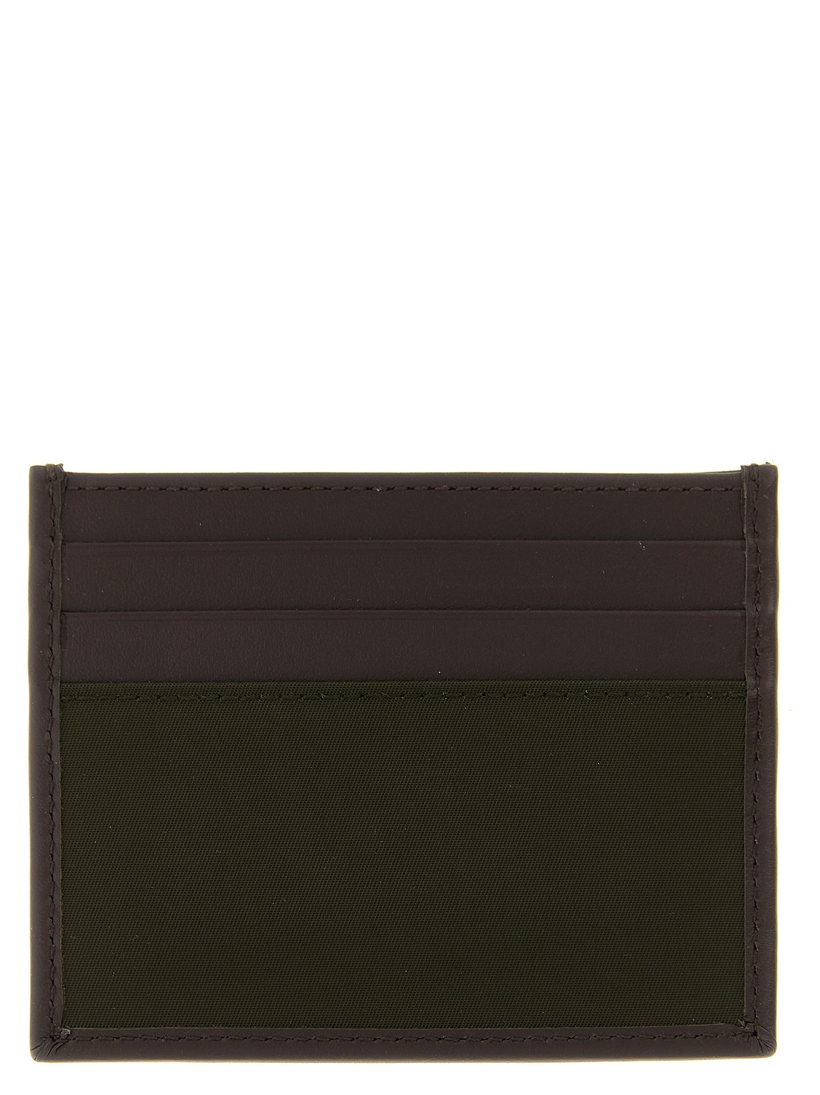 PRADA Nylon Leather Cardholder Green