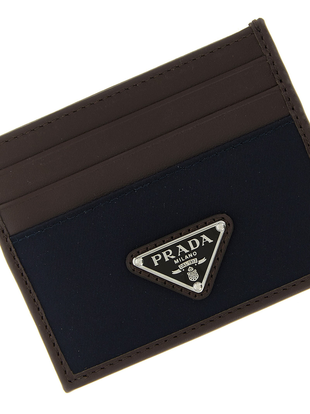 PRADA Nylon Leather Cardholder Blue, view 3