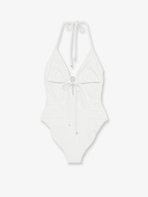 Tory Burch Women's Nylon One Piece Swimsuit White