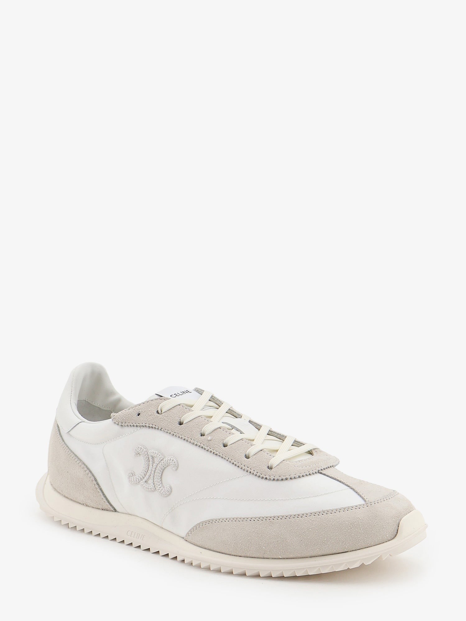 Celine Men's Nylon Racer Sneakers White