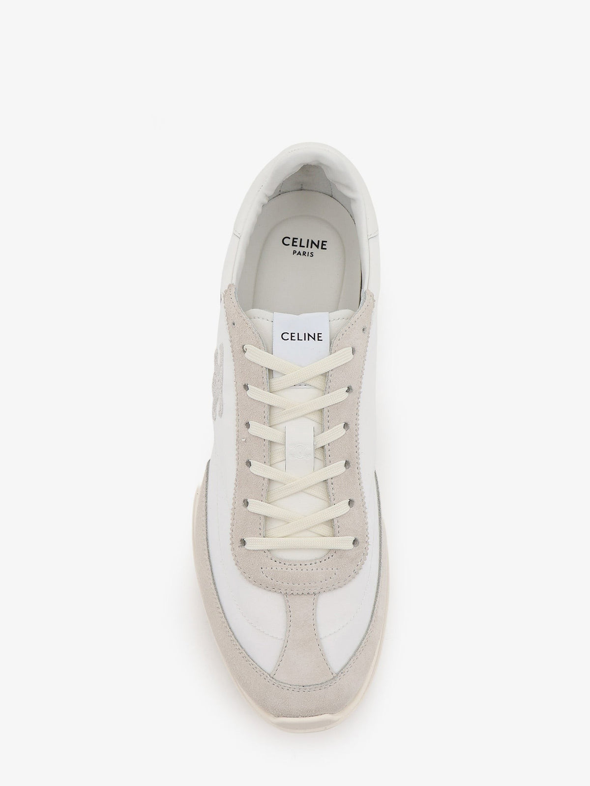 Celine Men's Nylon Racer Sneakers White
