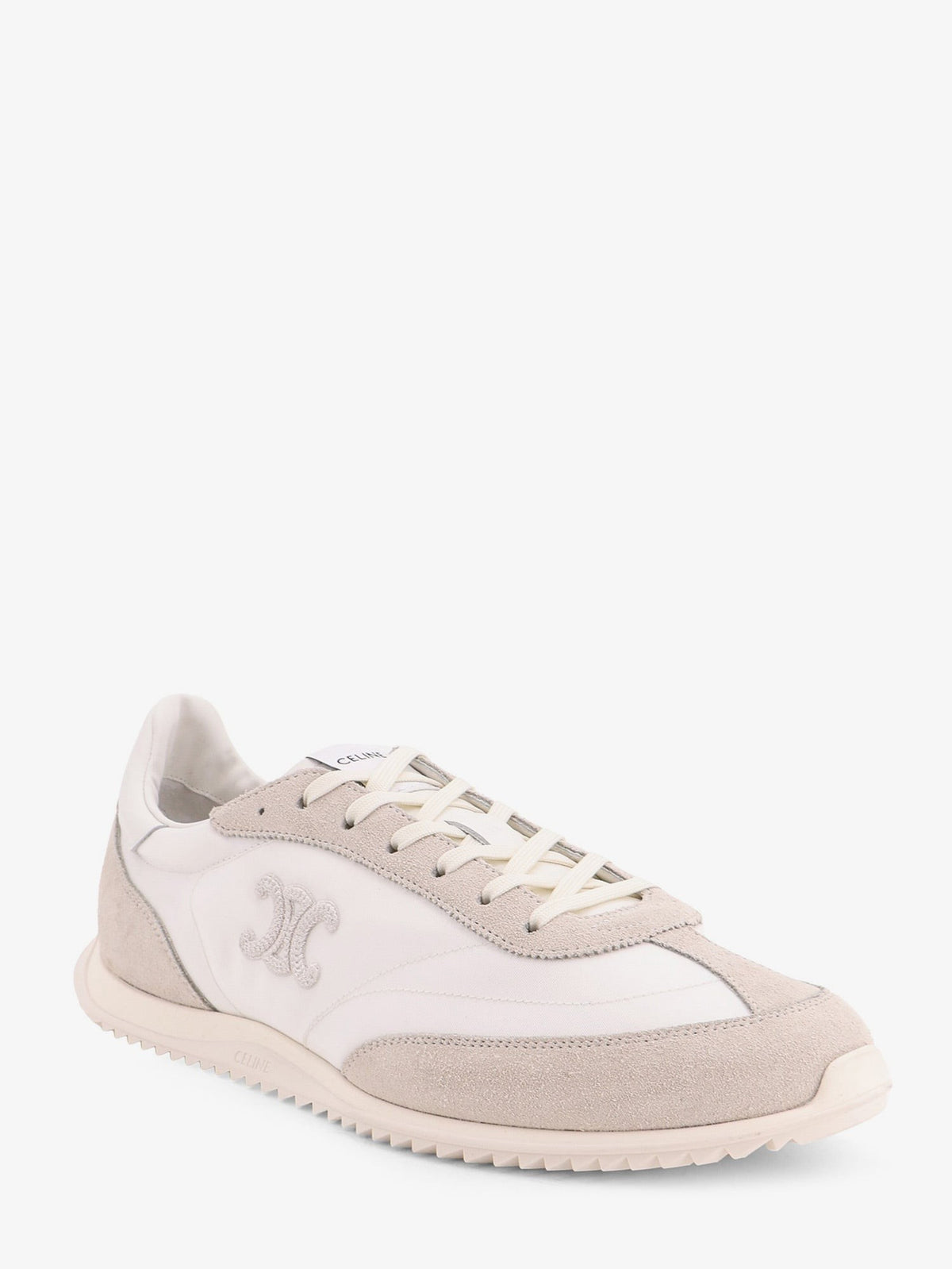 Celine Men's Nylon Racer Sneakers White