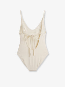 Toteme Women's Nylon Scoop One Piece Swimsuit White