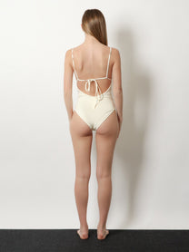 Toteme Women's Nylon Scoop One Piece Swimsuit White