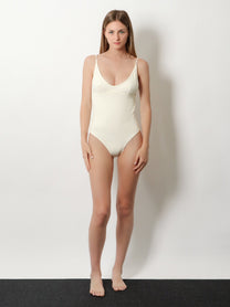 Toteme Women's Nylon Scoop One Piece Swimsuit White