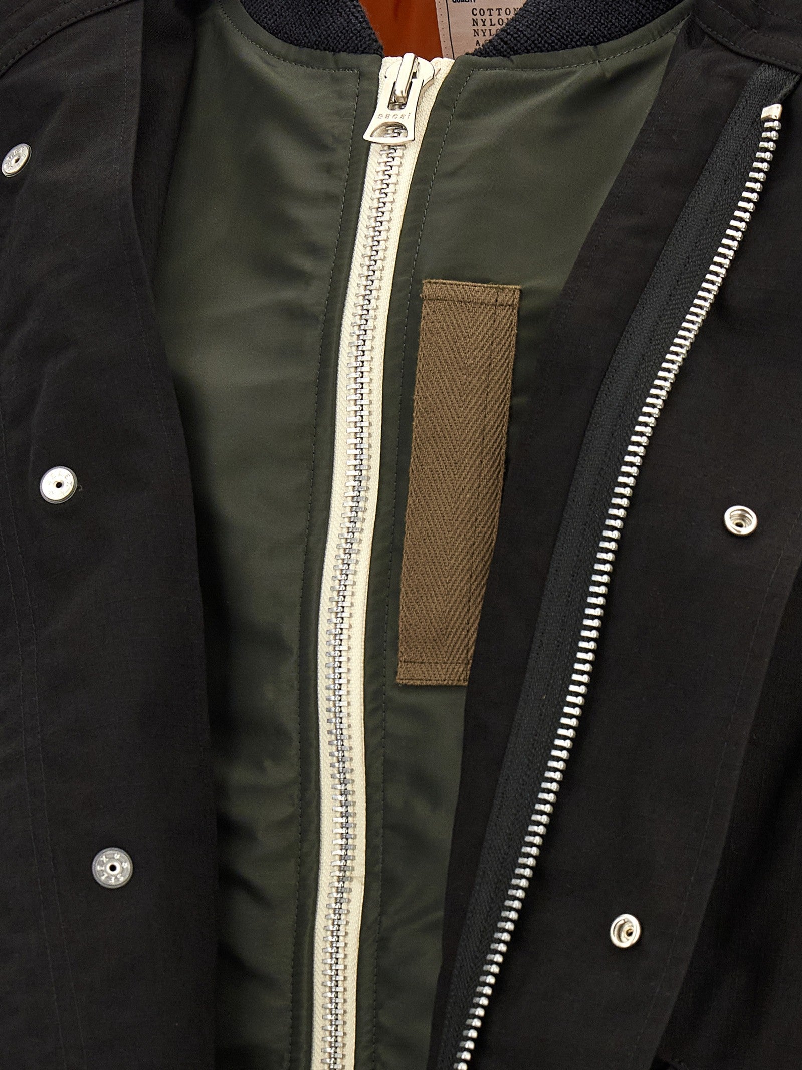 Sacai Nylon Twill Rip Stop Coat Black