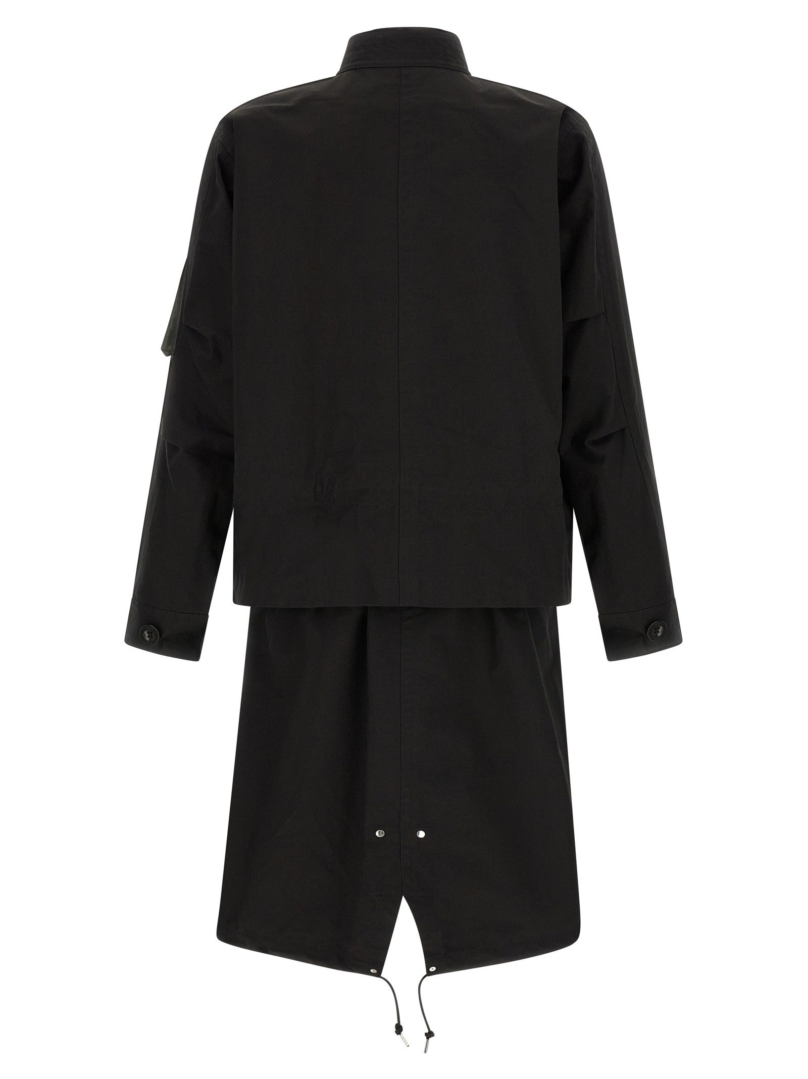 Sacai Nylon Twill Rip Stop Coat Black