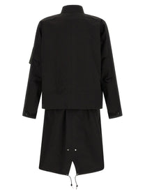 Sacai Nylon Twill Rip Stop Coat Black