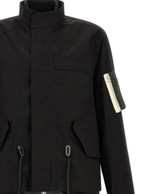 Sacai Nylon Twill Rip Stop Coat Black