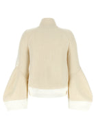 Sacai Nylon Twill Wool Knit Blouson White, view 2