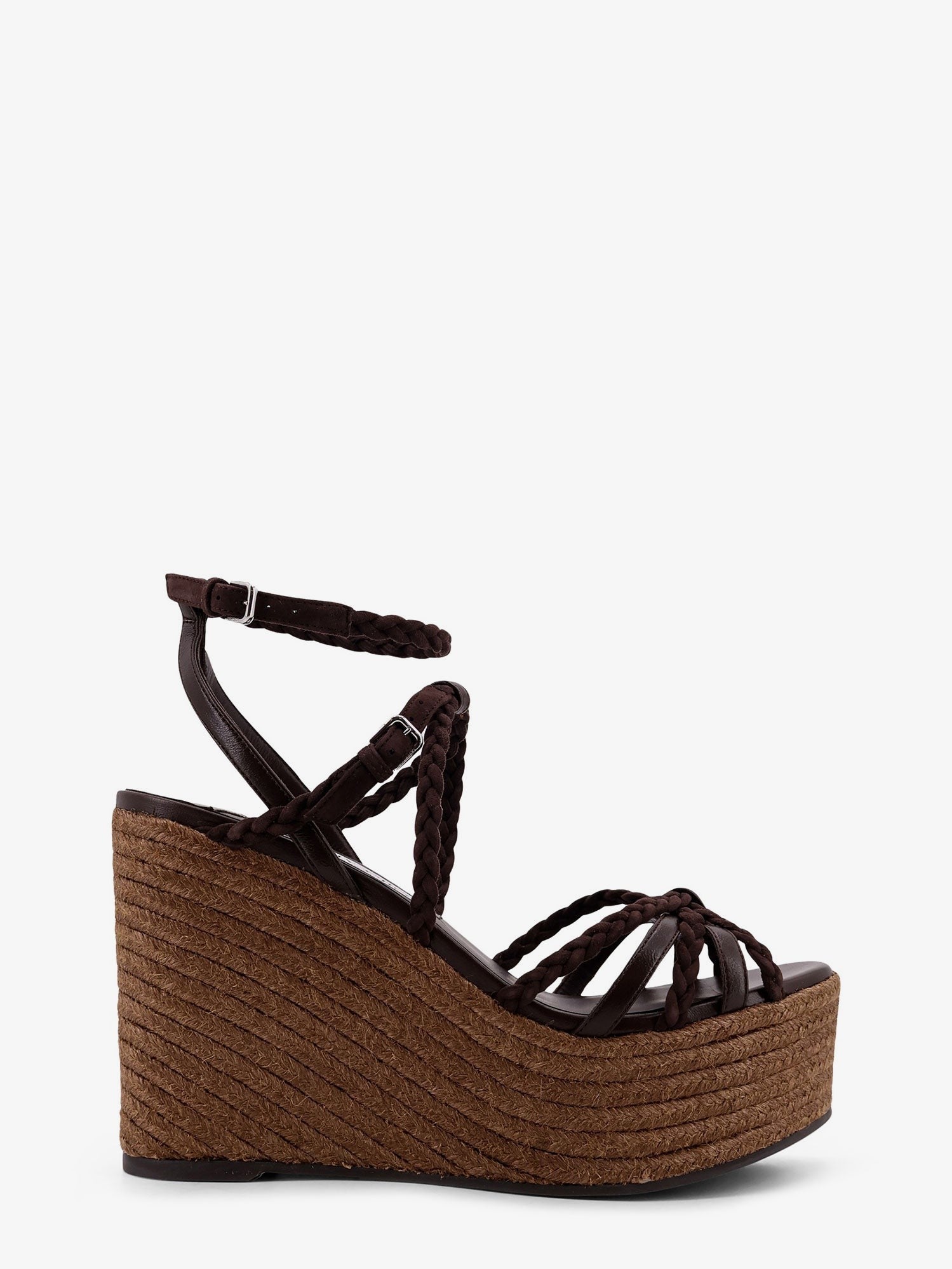 Jimmy Choo Women's Nyra Leather and Raffia Sandals Brown Jimmy Choo