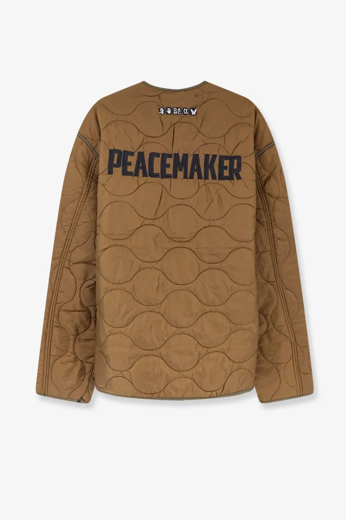 Oamc Peacemaker Men's Combat Liner Quilted Nylon Jacket Beige, view 2