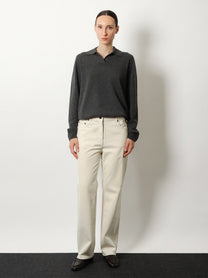 The Row Women's Oashi Cashmere Top Sweater Grey