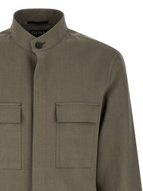 Zegna Oasi Lino Overshirt Grey