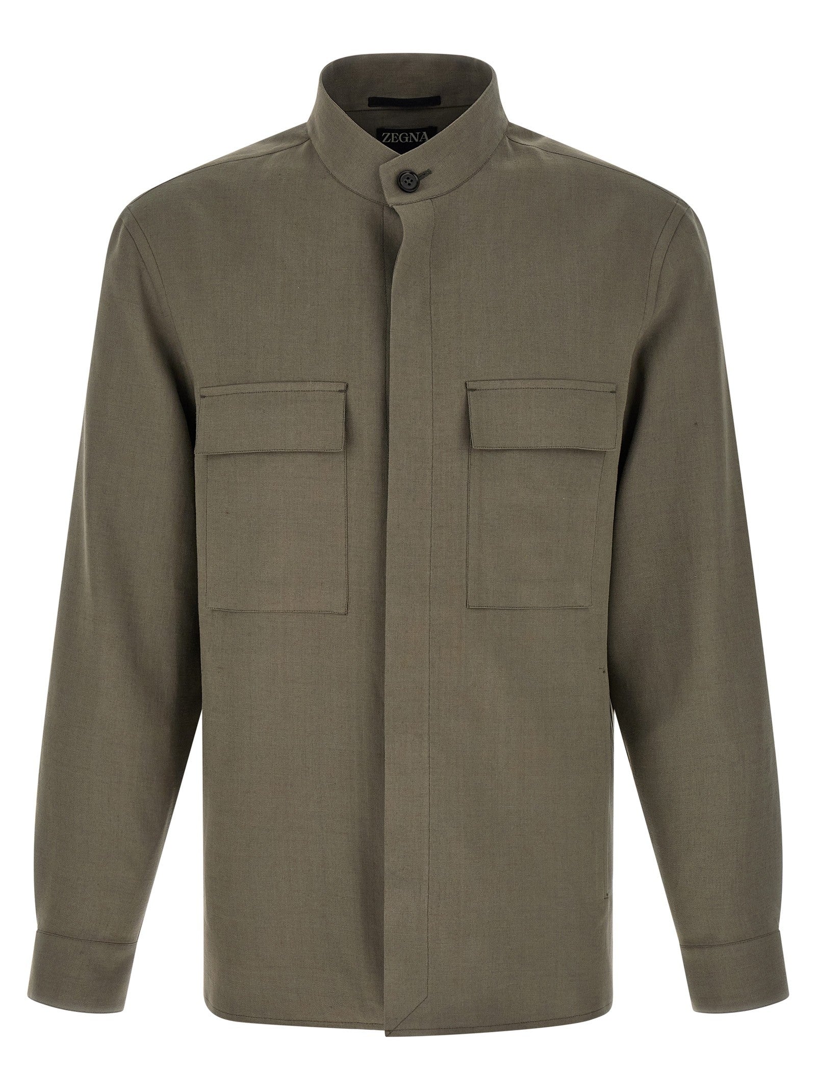 Zegna Oasi Lino Overshirt Grey