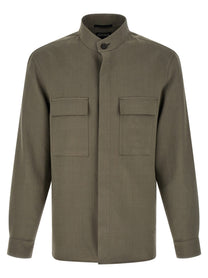 Zegna Oasi Lino Overshirt Grey