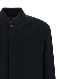 Zegna Oasis Cashmere Bomber Jacket Blue