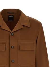 Zegna Oasis Cashmere Overshirt Brown