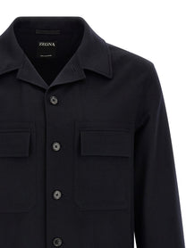 Zegna Oasis Cashmere Overshirt Blue
