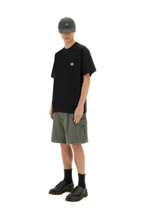 Obey men’s black short-sleeved t-shirt with a small white eyes logo on the left chest ideal for casual wear