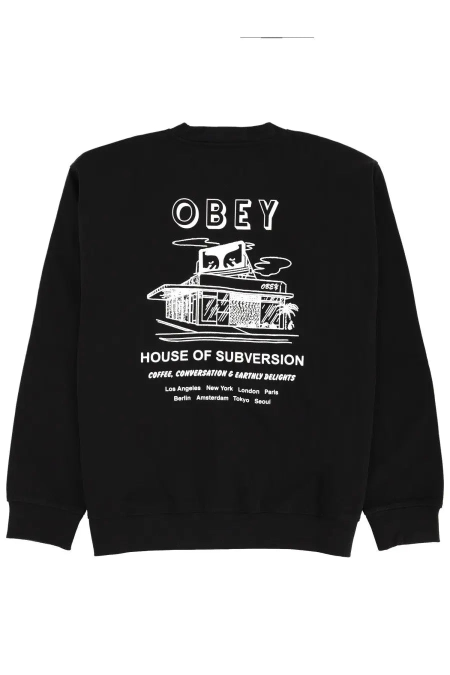 Obey Men's House of Subversion Sweatshirt Black, view 2