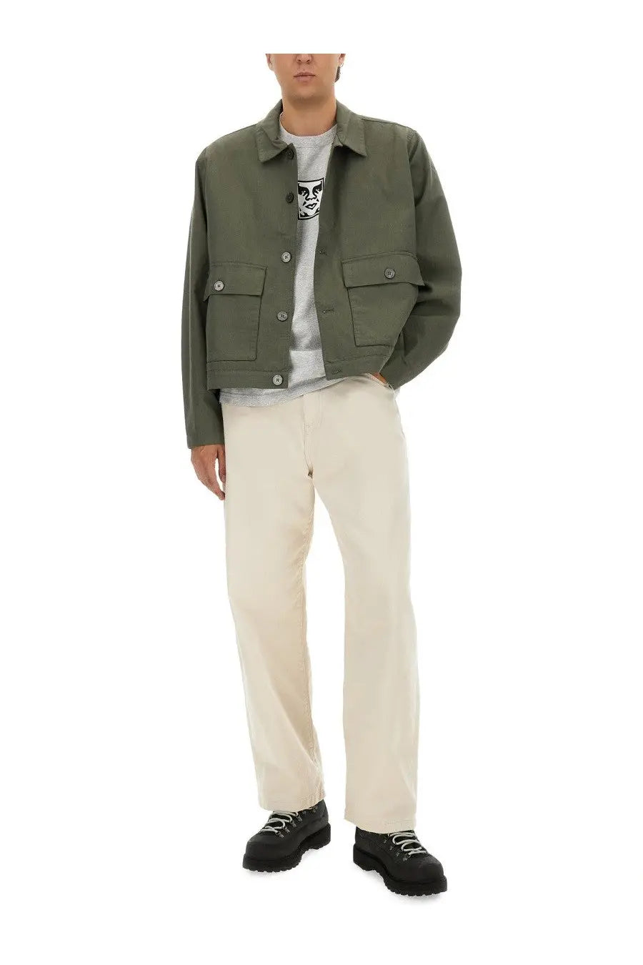 Obey Men's Shirt Jacket Green, view 2
