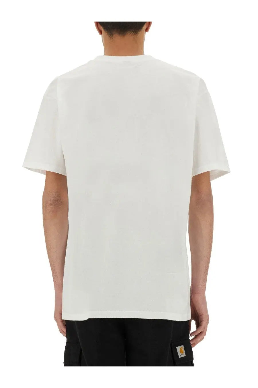Obey men’s white Carhartt t-shirt with short sleeves and crew neck made of durable cotton material