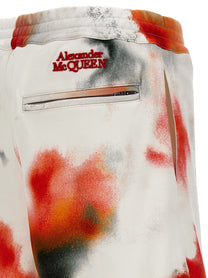 Alexander McQueen Obscured Flower Bermuda Shorts Gold