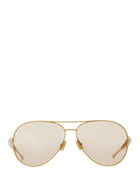 Bottega Veneta Women's Occhiale DA Sole Aviator Sardine Gold