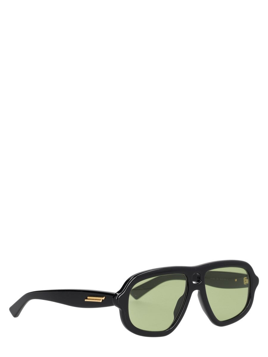 Bottega Veneta Women's Occhiale Da Sole Aviator Sophia Ribbon Green, view 2