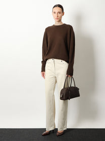 The Row Women's Odelle Top Cashmere Sweater Brown