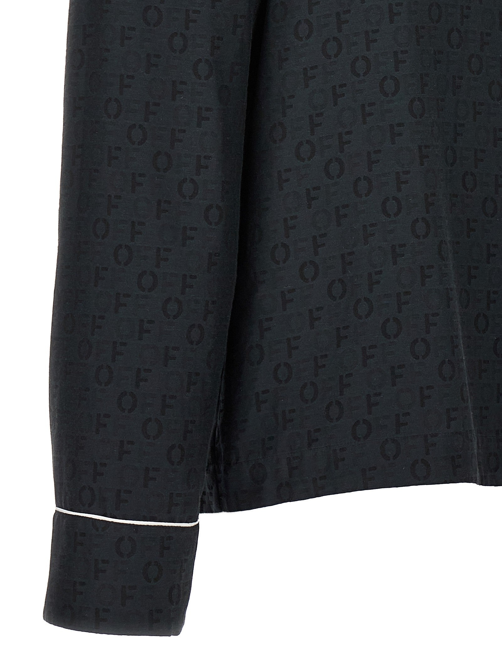 Off-White Off Jaquard Pajama Shirt Black