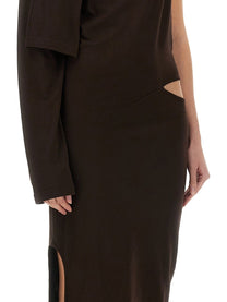 courrèges Women's Off Shoulder Dress Brown