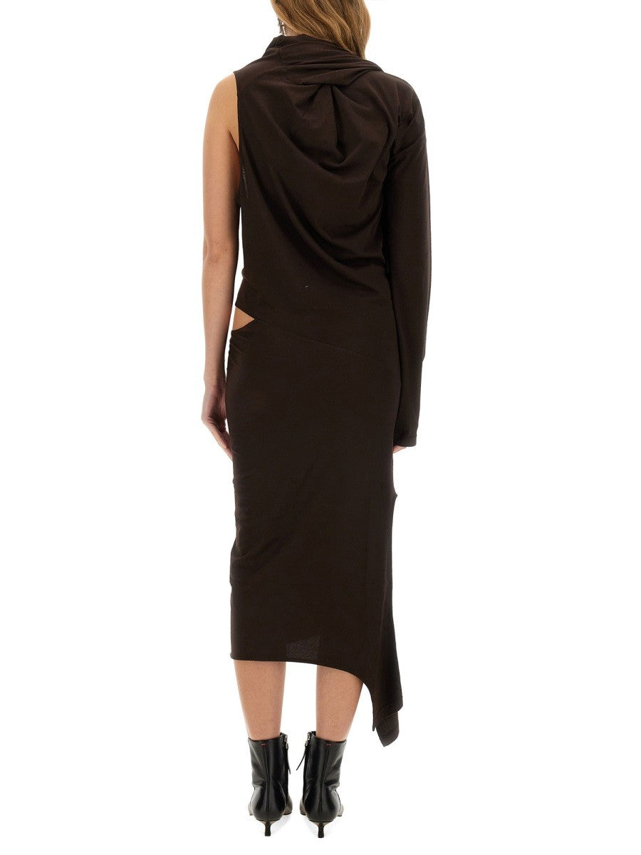 courrèges Women's Off Shoulder Dress Brown