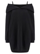 MM6 Maison Margiela Off Shoulder Hooded Dress Black