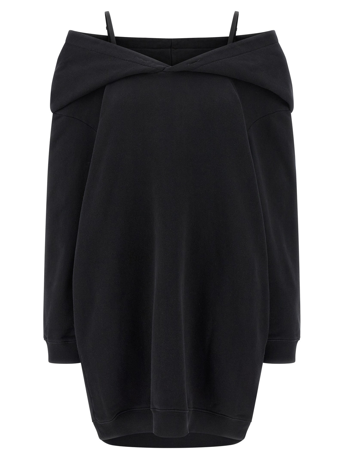 MM6 Maison Margiela Off Shoulder Hooded Dress Black