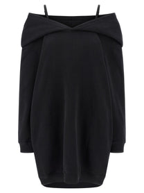 MM6 Maison Margiela Off Shoulder Hooded Dress Black
