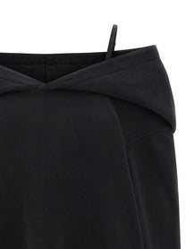MM6 Maison Margiela Off Shoulder Hooded Dress Black, view 3