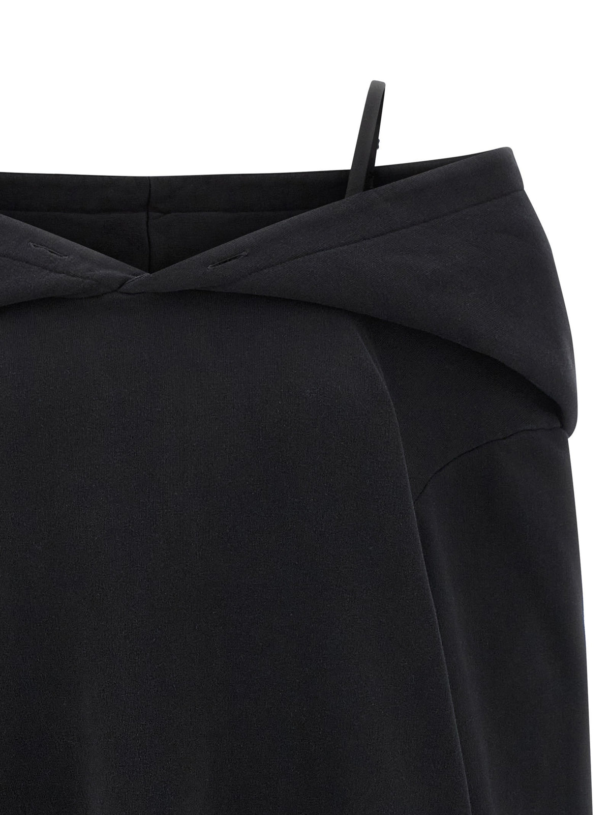 MM6 Maison Margiela Off Shoulder Hooded Dress Black, view 3