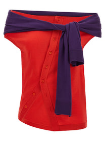 JW Anderson Off Shoulder Tank Top Red
