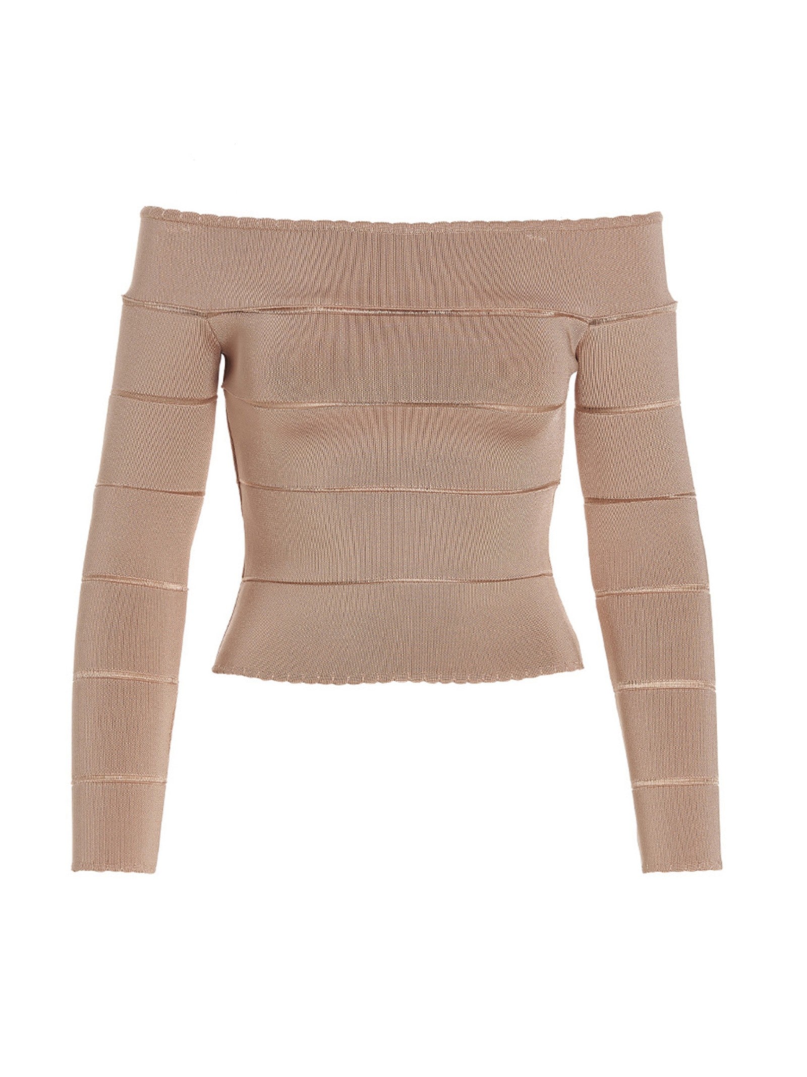 Alexandre Vauthier Off Shoulder Top Blue