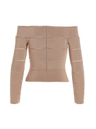 Alexandre Vauthier Off Shoulder Top Blue, view 2