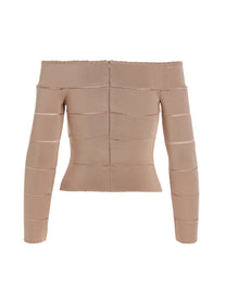 Alexandre Vauthier Off Shoulder Top Blue