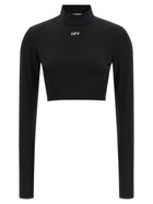 Off-White Off Stamp Crop Top Black