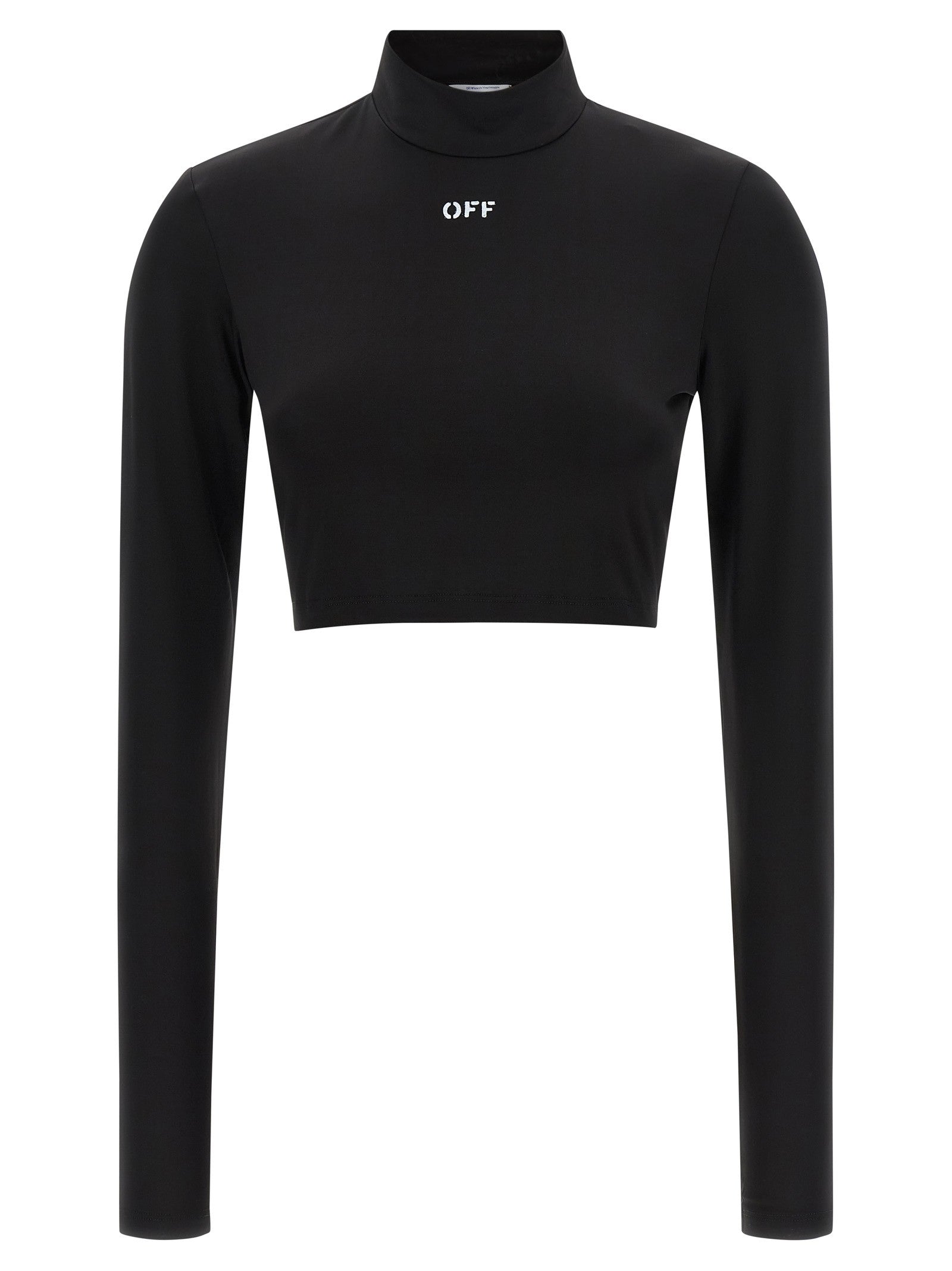 Off-White Off Stamp Crop Top Black