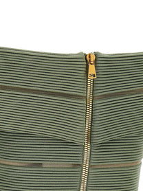 Balmain Off the Shoulder Crop Top Green